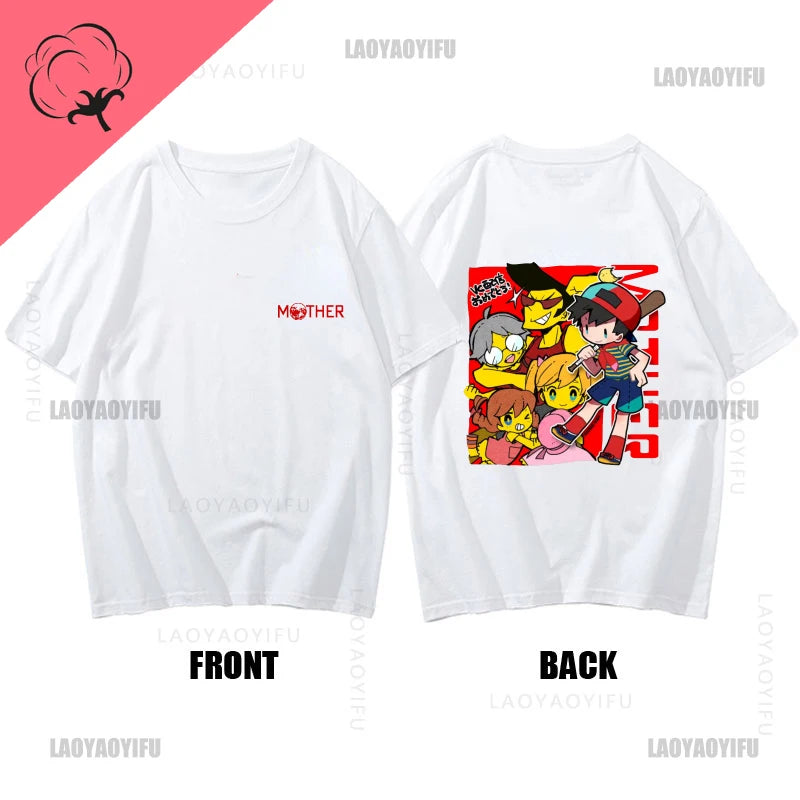 Heroes Man's TShirt Mother Earthbound Game Crewneck Tops Fabric T Shirt Funny Cotton Gift Idea  Fashion Short Sleeve Clothing