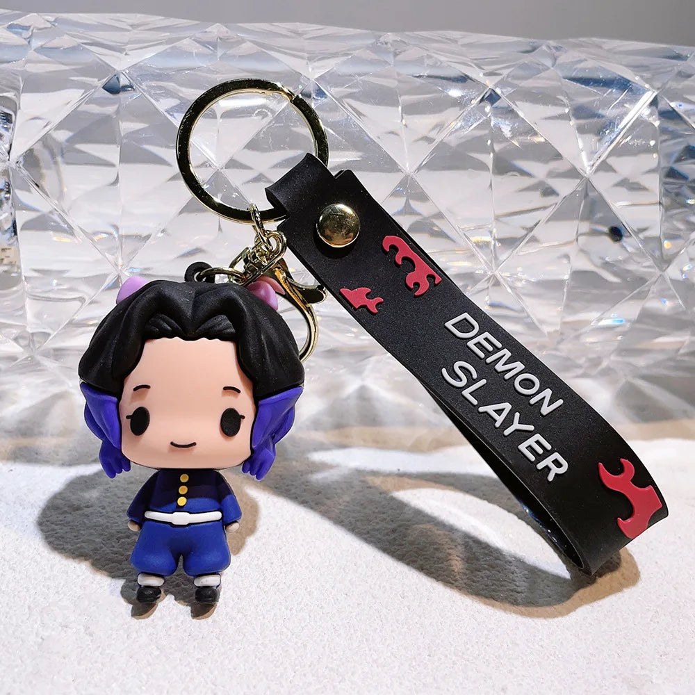 Anime Demon Slayer Pendant Keychain Cute Kamado Tanjirou Rengoku Kyoujurou Keychain Cosplay Keyring Souvenir Gift