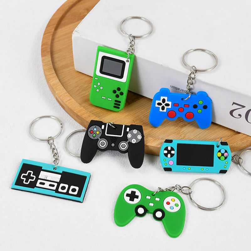 6/12/24Pcs Video Game Machine PVC Keychains Kids Birthday Party Favors Gift for Guest Goodie Pinata Fillers Backpack Pendant Toy