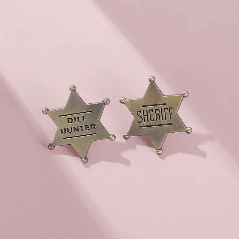Star Sheriff Dilf Hunter Enamel Pin Lapel Jewelry Badge Metal Cartoon Accessories Backpack Hat Wholesale Gifts
