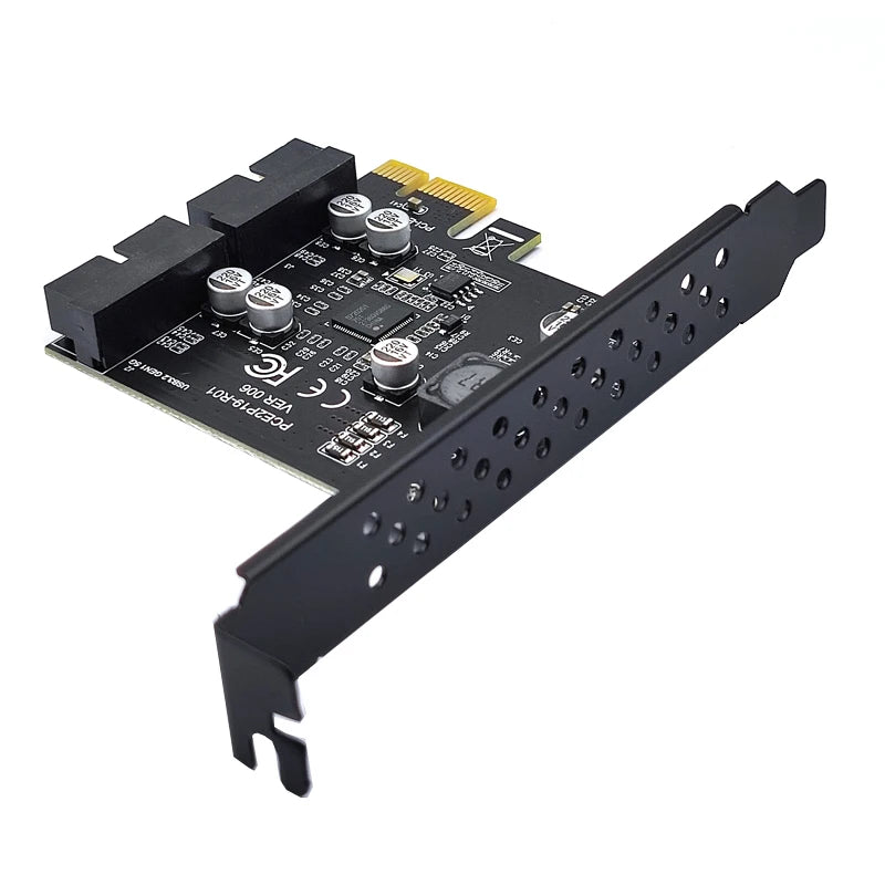 PCI-e to 2 Ports 19Pin USB 3.2 Gen1 5Gbps Riser Card PCIe to Dual Internal 20Pin PCI Express Card Converter Adapter for Computer