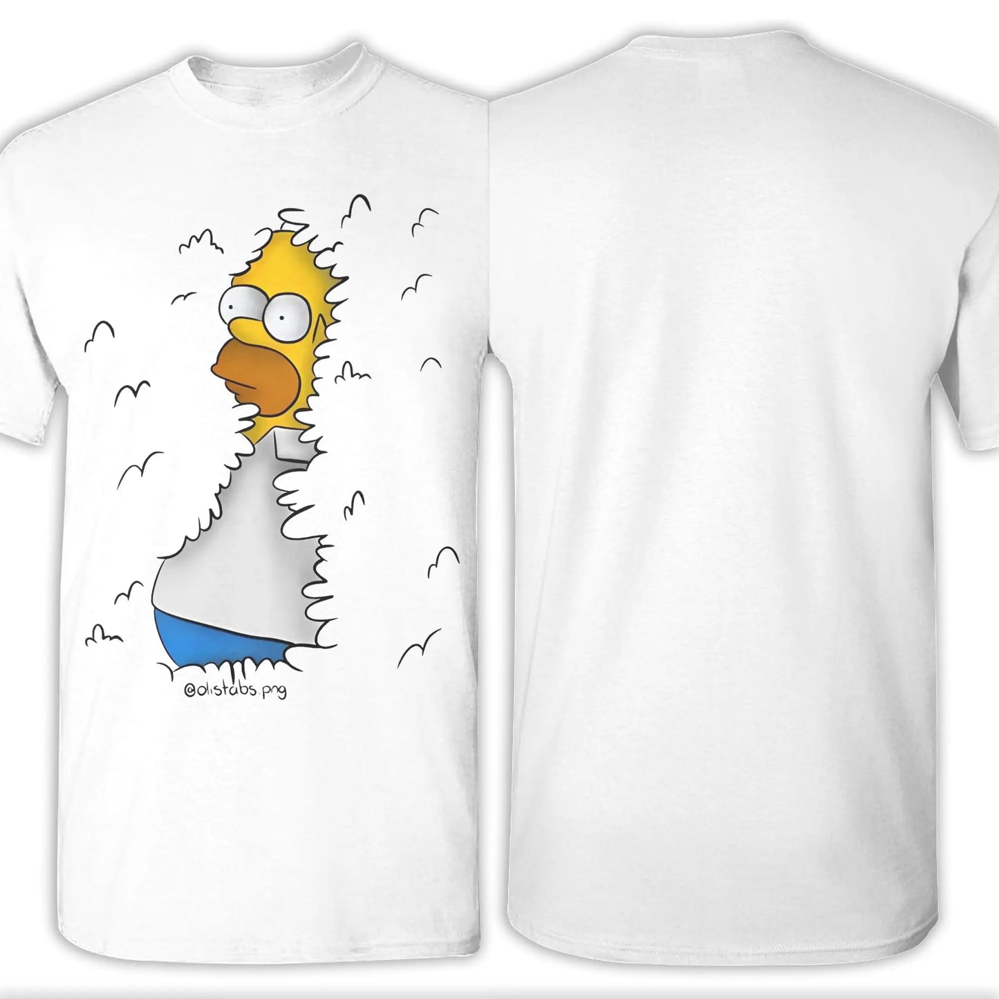 Men's T-Shirt Homer in the Bushes Simpsons Vintage Cotton Tee Shirt Short Sleeve  T Shirts O Neck Clothes New Arrival