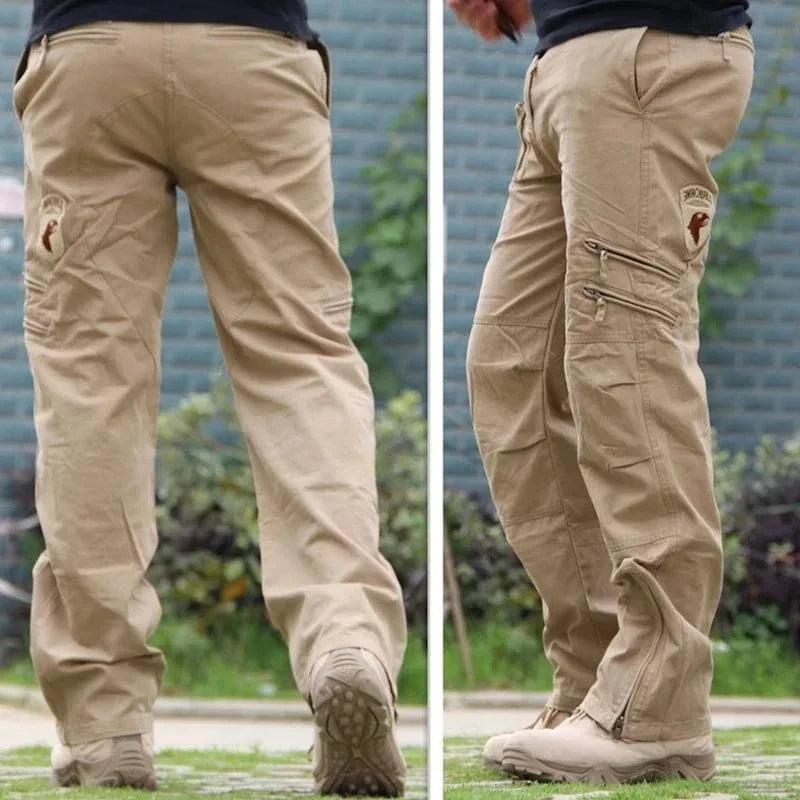Tactical Cargo Pants 100% Cotton Work Pants Airborne Vintage Air Assault Multi Pockets Joggers Trousers Embroidered Streetwear