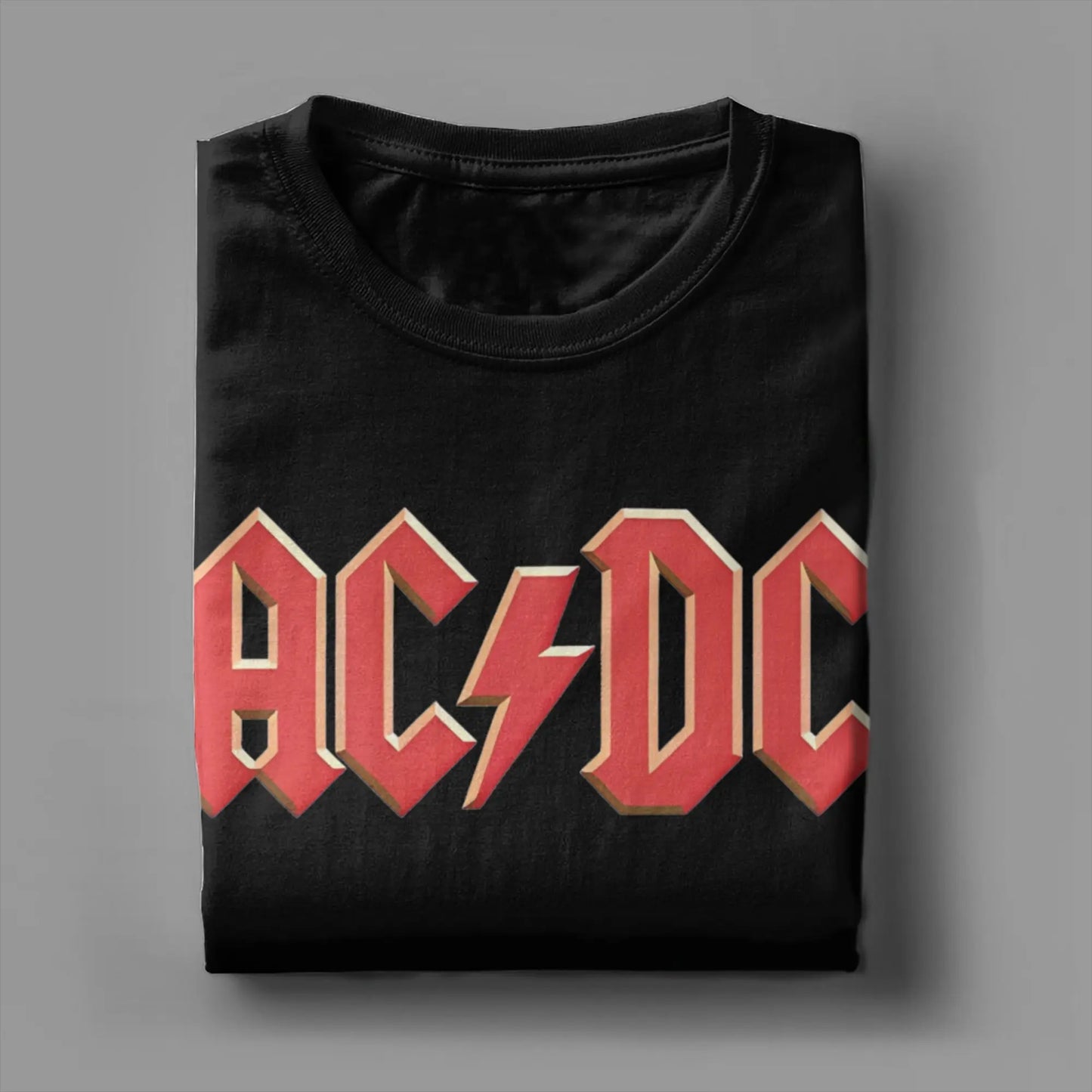 Classical AC Rock Band DC Logo T-Shirt for Men Women Round Collar Cotton T Shirt Short Sleeve Tees Party Clothing
