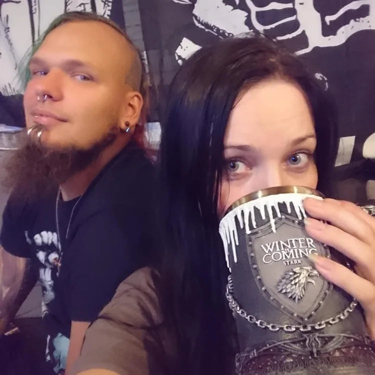Viking Mug Vintage Coffee Cup Stainless Steel Resin Beer  A Song of Ice and Fire Wine Set 3D Gothic Goblet Whiskey Glass