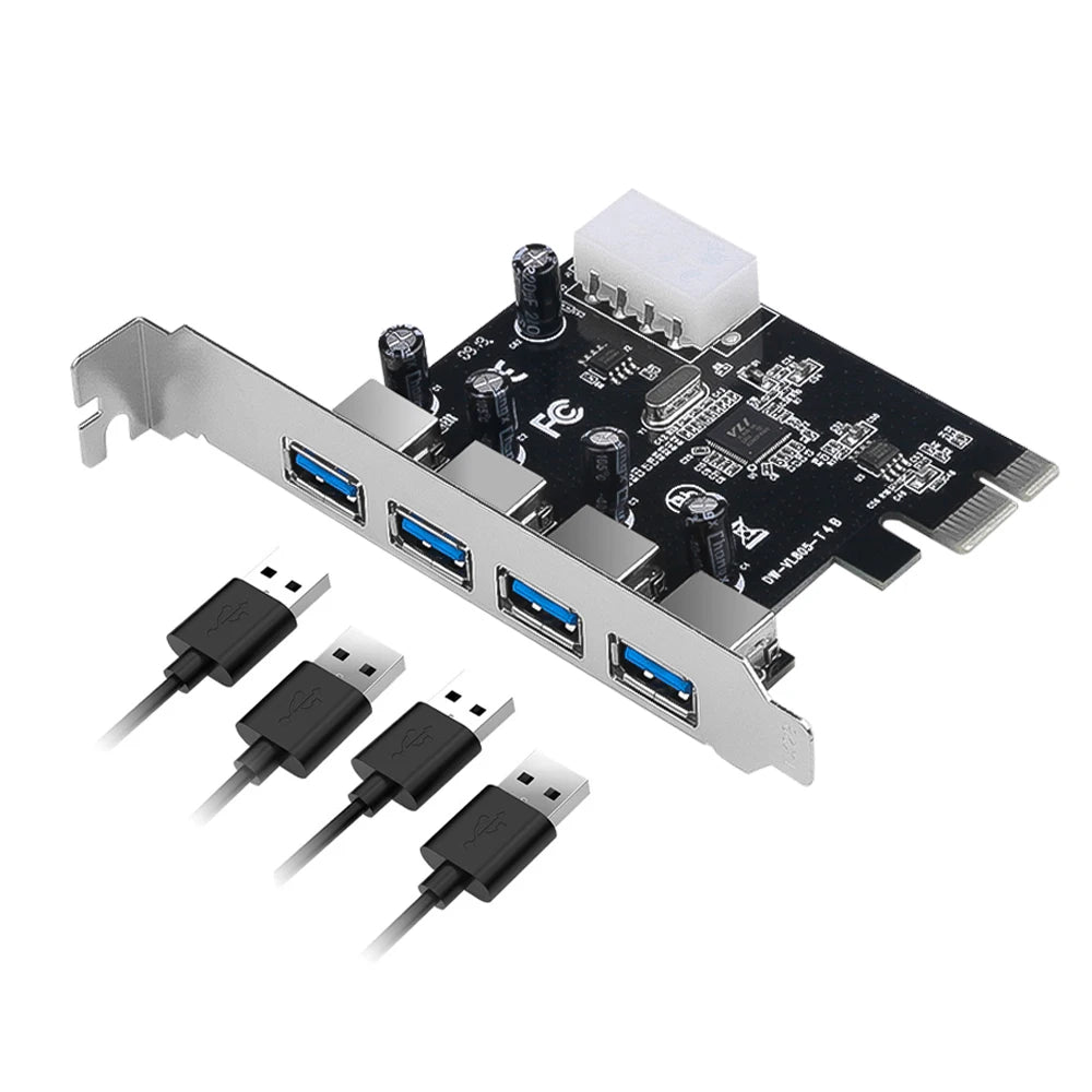 4 Port USB 3.0 PCI-E Expansion Card PCI Express PCIe USB 3.0 HUB Adapter 4-Port USB 3.0 Controller USB 3 0 PCI e PCIe Express