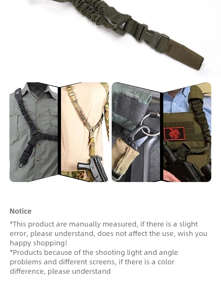 Tactical Gun Sling Military Shooting Adjustable 3 Point Bungee Airsoft Rifle Strapping Belt Hunting Hiking Accessories
