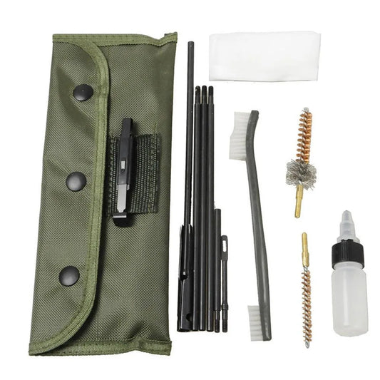 Rifle Gun Cleaning Kit 10 Piece .22cal 5.56mm Cleaning Brush Rod Nylon Pouch Airsoft Shotgun Pistol Cleaner for 223 22LR Hunting