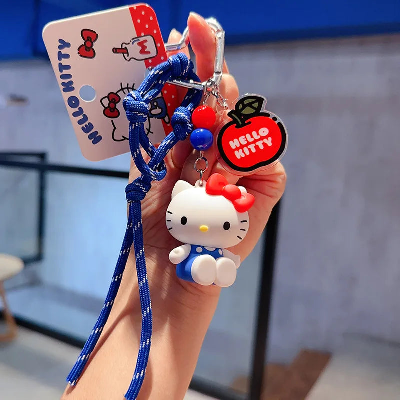 Hello Kitty Keychain Girls Bag Kt Cat Cartoon Doll Toy Exquisite Key Chain Kawaii Surprise Girls Kids Gifts
