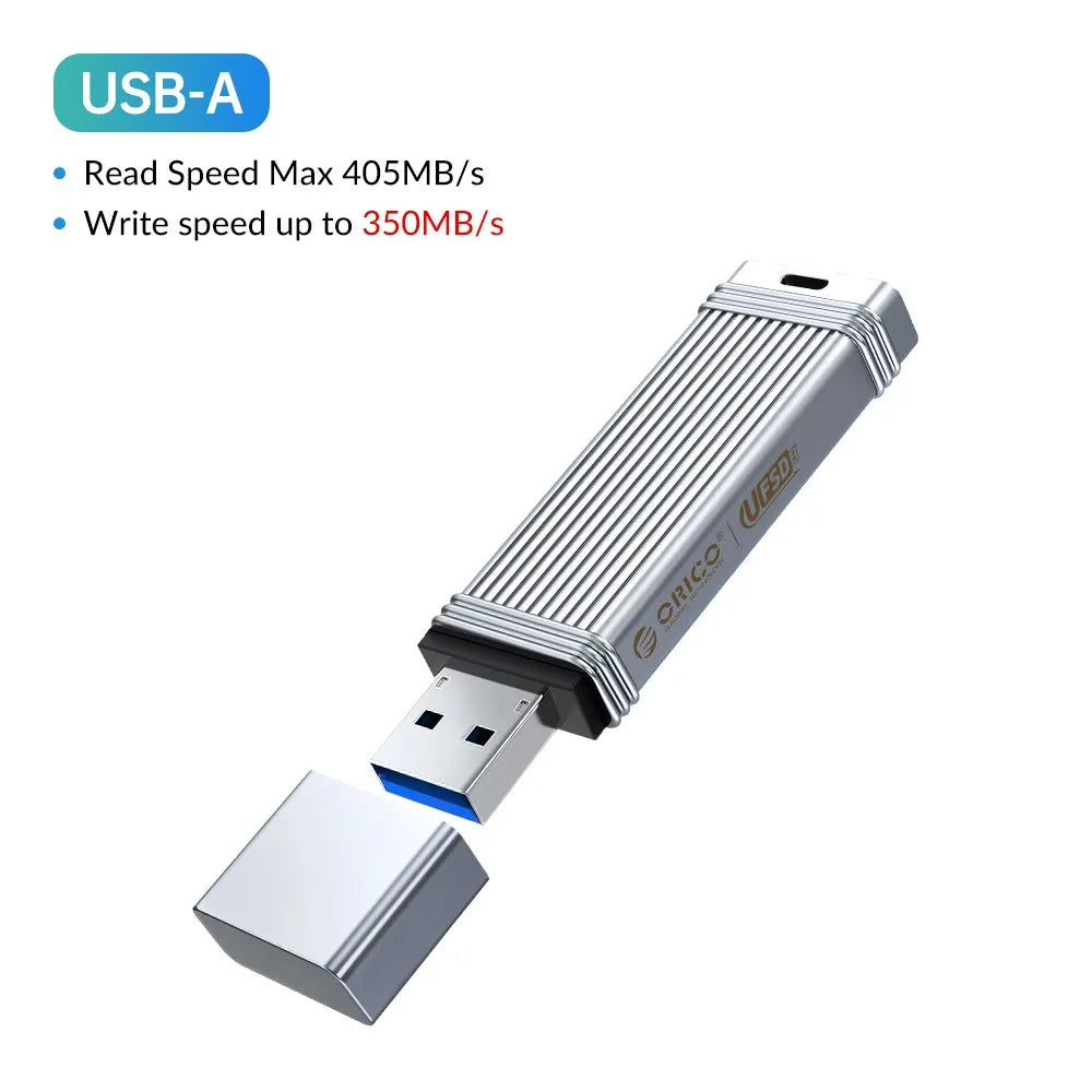ORICO UFSD Metal Flash USB 3.0 Flash Drive 411MB/S 512GB 256GB 128GB 64GB USB Stick Type C Pendrives Memory Stick U Disk