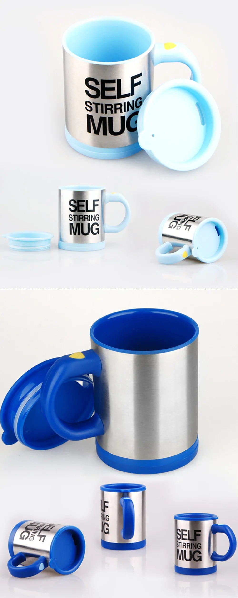 Mug 400ml Electric Mixing Cup Lazy Automatic Self Stirring Coffee Milk Drink Mug Blender Stainless Steel with Lid Gift Box