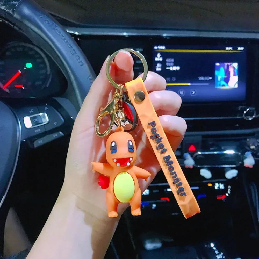 New Pokemon Pikachu Keychain Anime* Cartoon Key Chain Charmander Psyduck* Fashion Keyring Pendant Accessories Toys Kids Gifts*