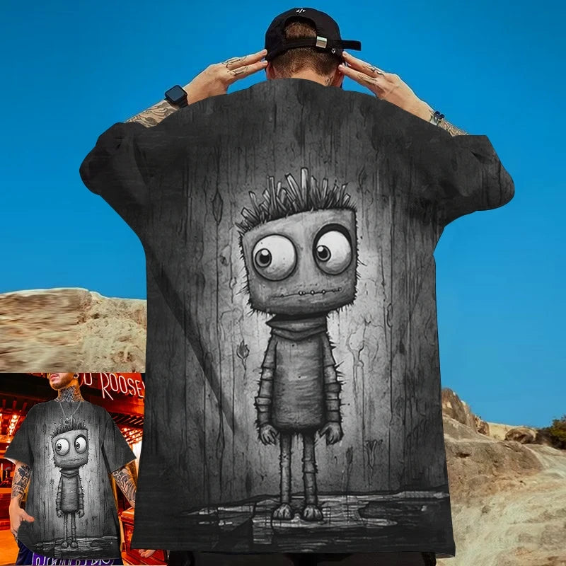 New Men's T-Shirt 3d Print T-Shirt For Men Summer Funny Man Clothing Loose Oversized Short Sleeve Tee American Retro T-Shirt Top