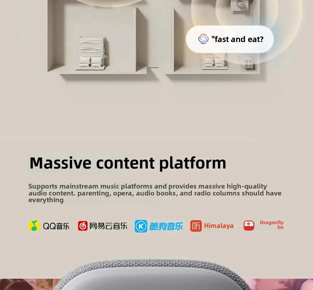 Xiaomi Smart Speaker Bluetooth 5.3 AI Super Xiaoai Intelligence Sound Voice Control Mesh2.0 Wi-Fi 2.4GHz/5GHz with Mi Home APP