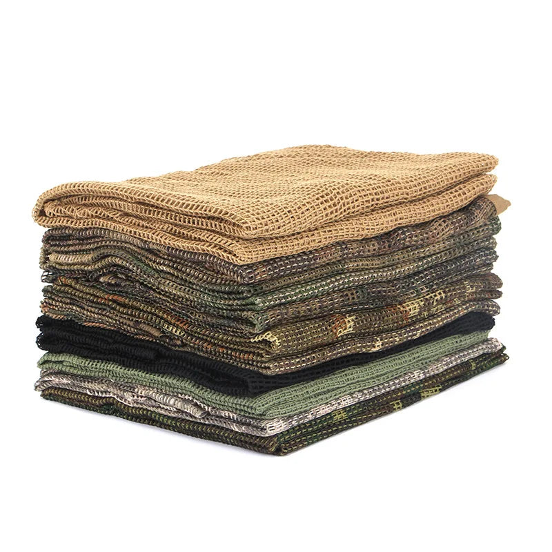 Tactical Mesh Breathbale Scarf Sniper Face Veil Camo Airsoft Hunting Cycling Hiking Neckerchief Mask Camouflage Outdoor Scarf