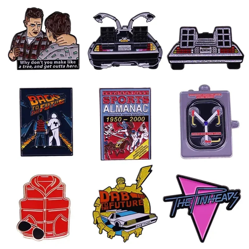 Movie Back To The Future Enamel Pins Interesting Metal Lapel Badge Denim Jacket Backpack Pin Men Women Fashion Jewelry Gifts