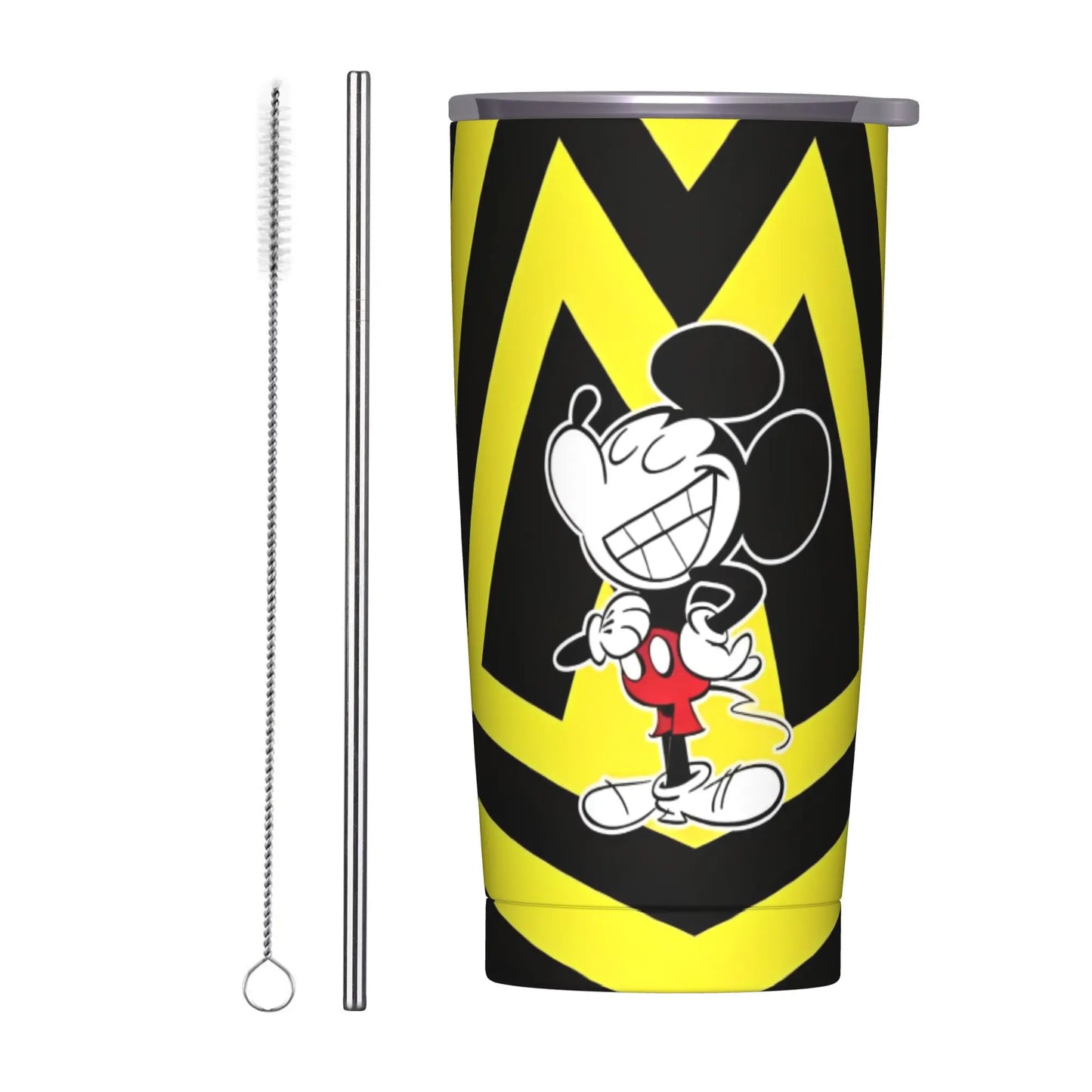Cartoon Fantasia Mickey Tumbler Vacuum Insulated Magic Wizard Thermal Cup with Lid Straw Office Home Mugs Hot Cold Drink, 20oz