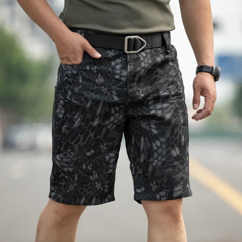 Tactical Work Shorts for Men Outdoor Casual Military Combat Hiking Cargo Shorts with Multi-Pocket Quick Dry Fishing Cargo Shorts