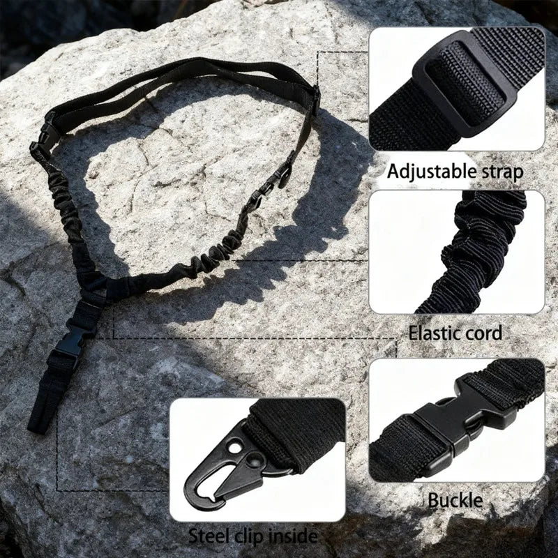 Tactical A-1 20mm Sling Swivel Adjustable 3 Point Bungee Gun Sling Airsoft Rifle Strapping Belt Hunting Shooting Accessories