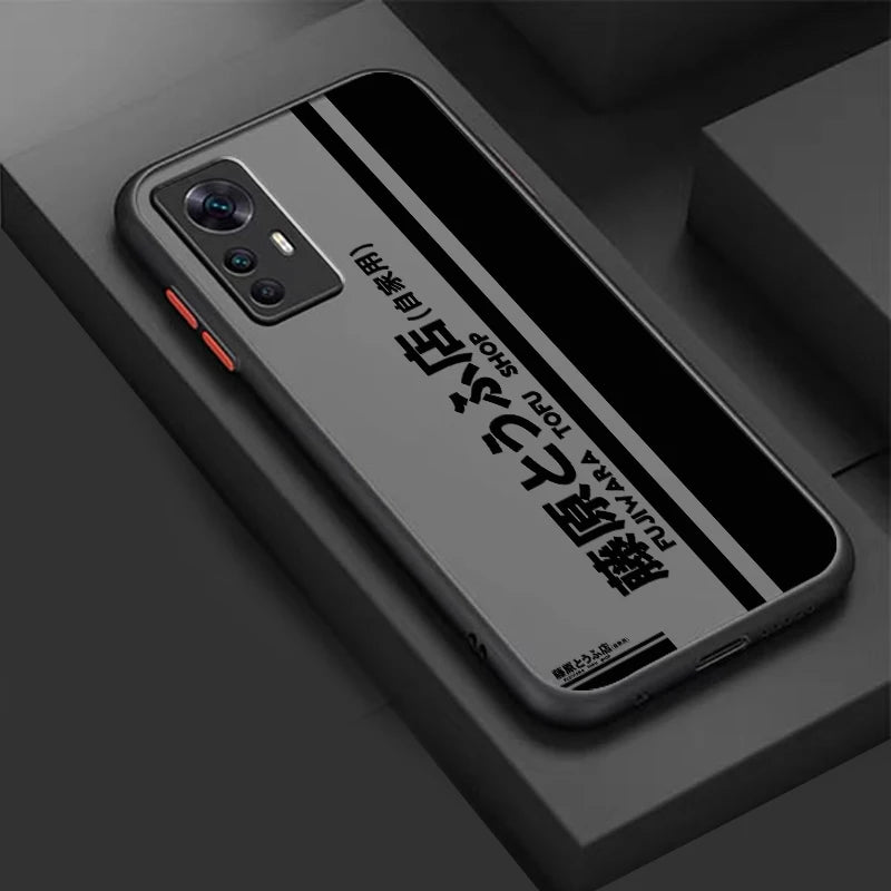 Initial D Anime Art Car Cool Frosted Translucent For Xiaomi Mi 13 12 12T 11T 11 11i 10T 10 9T Pro Lite Ultra 5G Back Phone Case