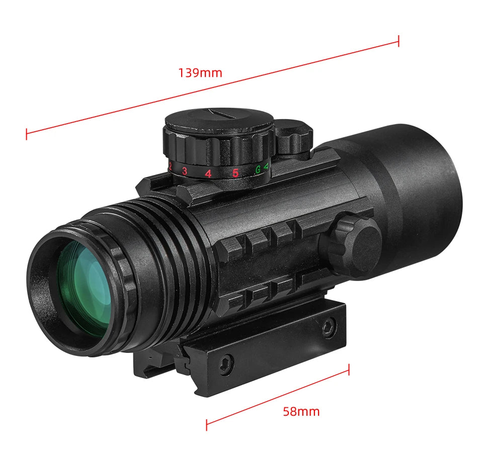 DIANA 4X33 Red and Green Dot Scope Tactical Optical Rifle Scope with rails for 11 / 20mm Orbital Rifle Scope