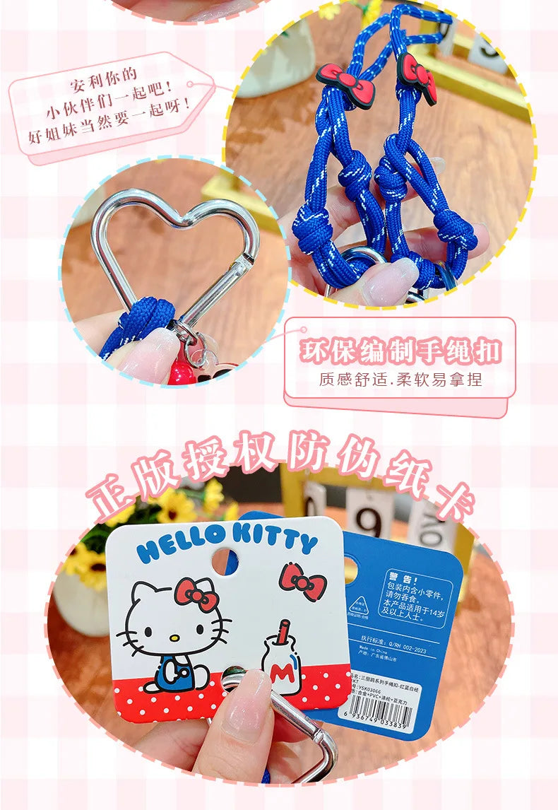 NEW Kawaii Sanrio Hello Kitty Doll Keychain Cartoon Cute PVC Car Key Anti-Lost Backpack Birthday Gift