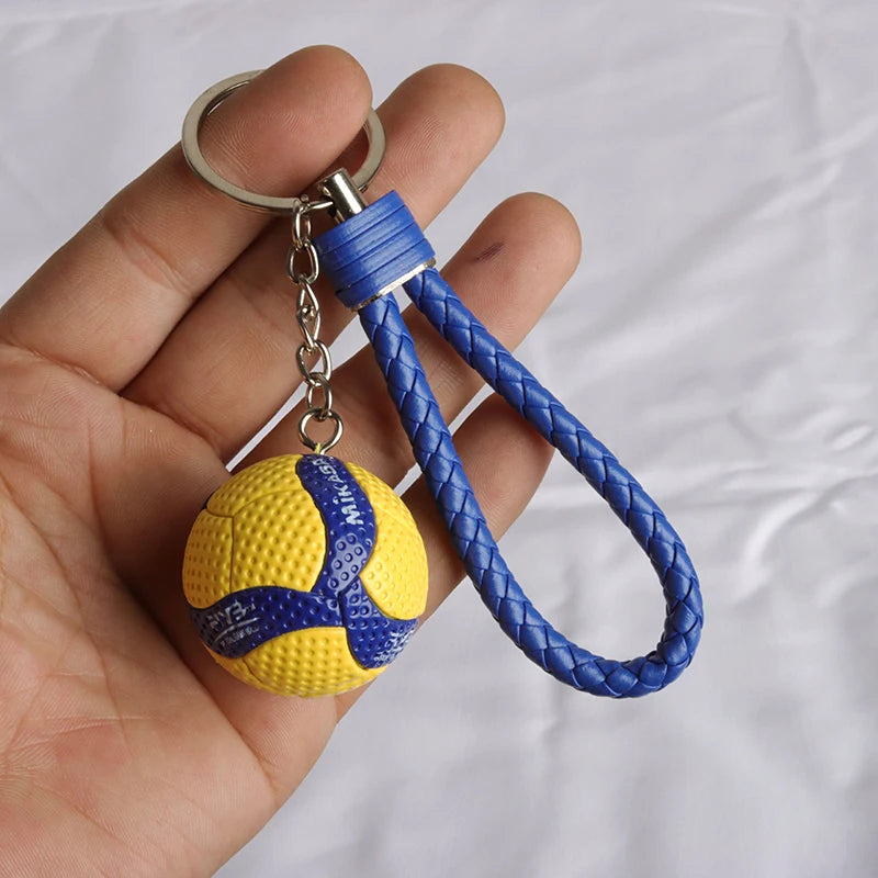 1pcs PVC  Volleyball Keychain Ornaments Business Volleyball Men Women Gifts Beach Ball Sport Key Chain  jewelry gift