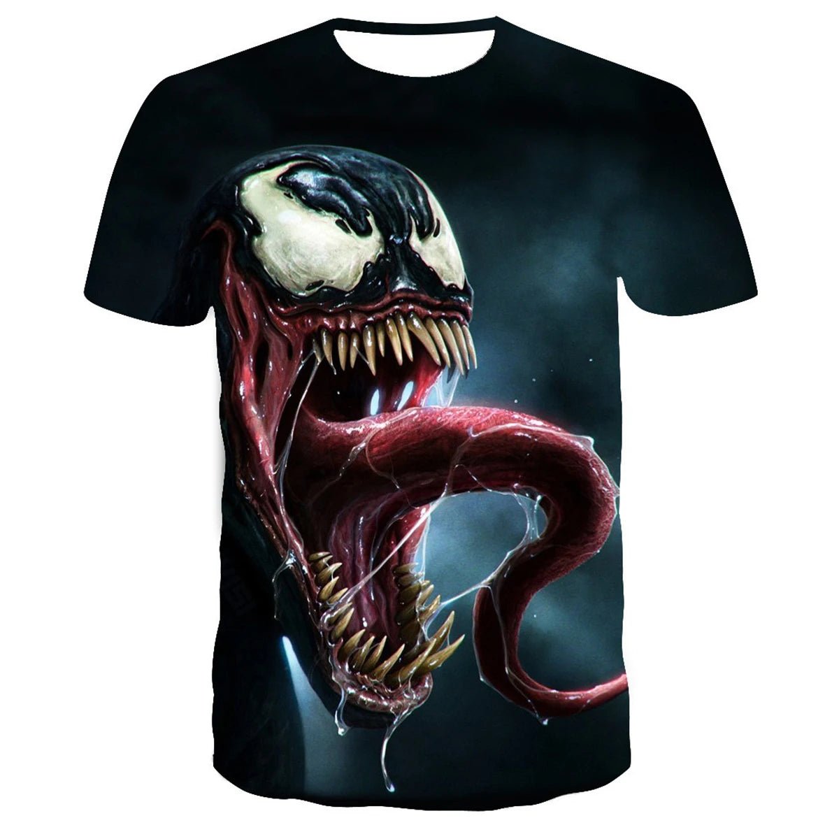 Avengers Venom Printed Sports T-shirt Summer Adult Round Neck Short Sleeve Quick Drying Breathable Top
