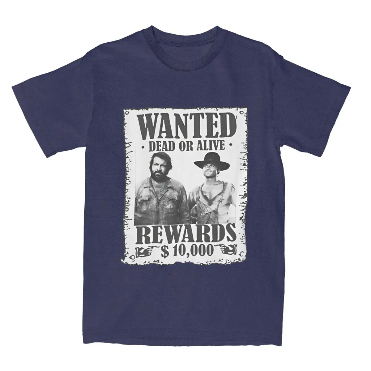 Bud Spencer Terence Hill Wanted Lo Chimavano Epic Movie T-Shirt Actor T Shirts Cotton Tshirt For Men Short Sleeves Casual Tops