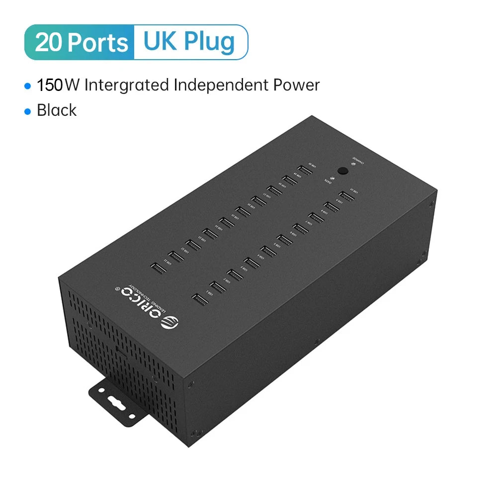ORICO Usb Hub 30 20 ports Industrial Grade Splitter with 150 300W Detached Power U Disk Copy Test Docking Station Pc Accessories