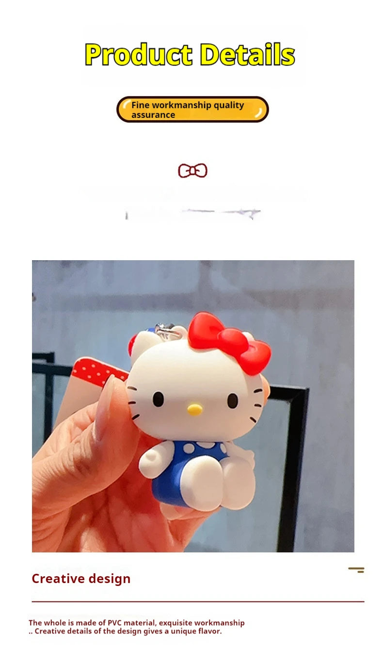 Hello Kitty Keychain Girls Bag Kt Cat Cartoon Doll Toy Exquisite Key Chain Kawaii Surprise Girls Kids Gifts