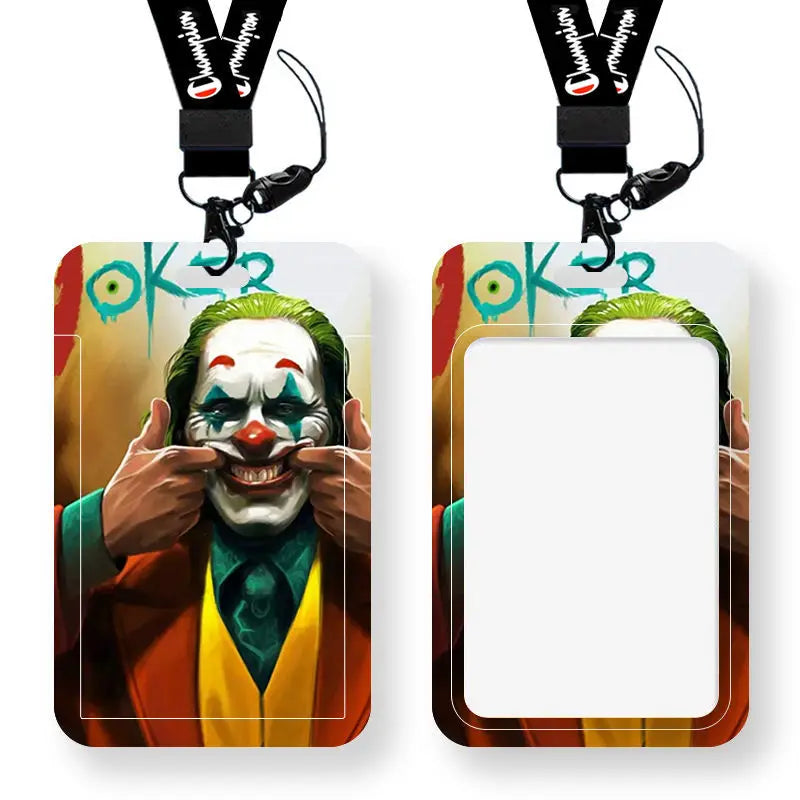 DC Joker Harley Quinn Anime Movie Periphery Student Campus Card Cover Creative Cartoon Lanyard Work Card Protective Cover Gifts