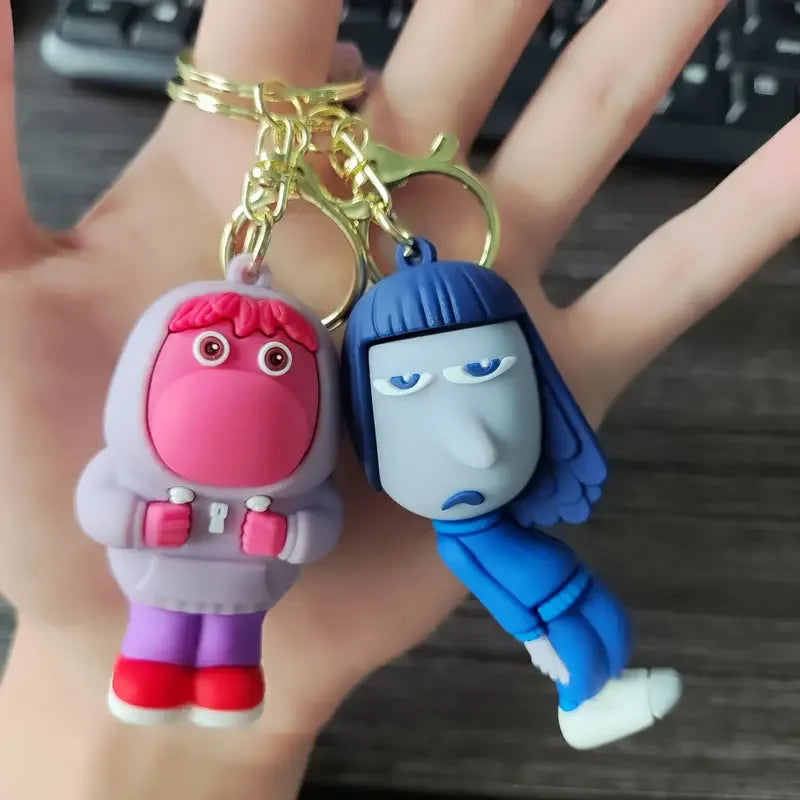 Silicone Keychain Cute Inside Out Cartoon Character Style Versatile Accessory for Birthday Party Favor Holiday Gift