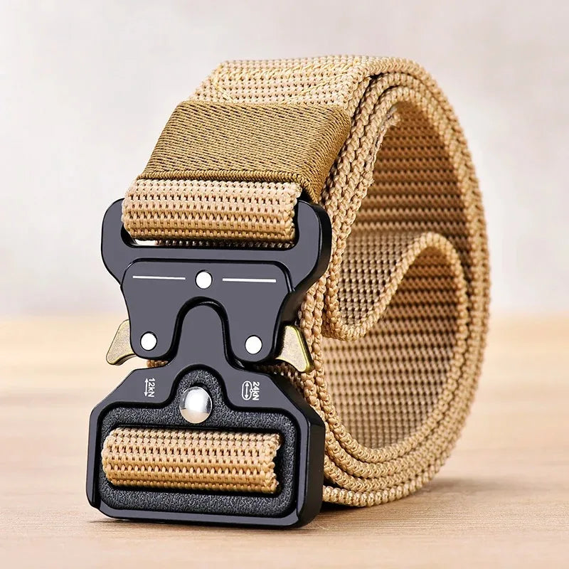 Tactical Belt for Men Outdoor Survival Military Combat Belt Heavy-Duty Nylon Webbing with Quick-Release Buckle EDC Hunting Gear