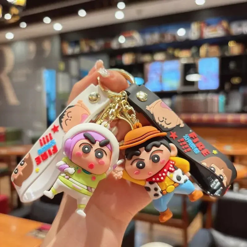 Cartoon Crayon Shinchan PVC Keychain Cute Transformation Doll Bag Pendant Gift Keychain Collectible Toys Backpack Decoration