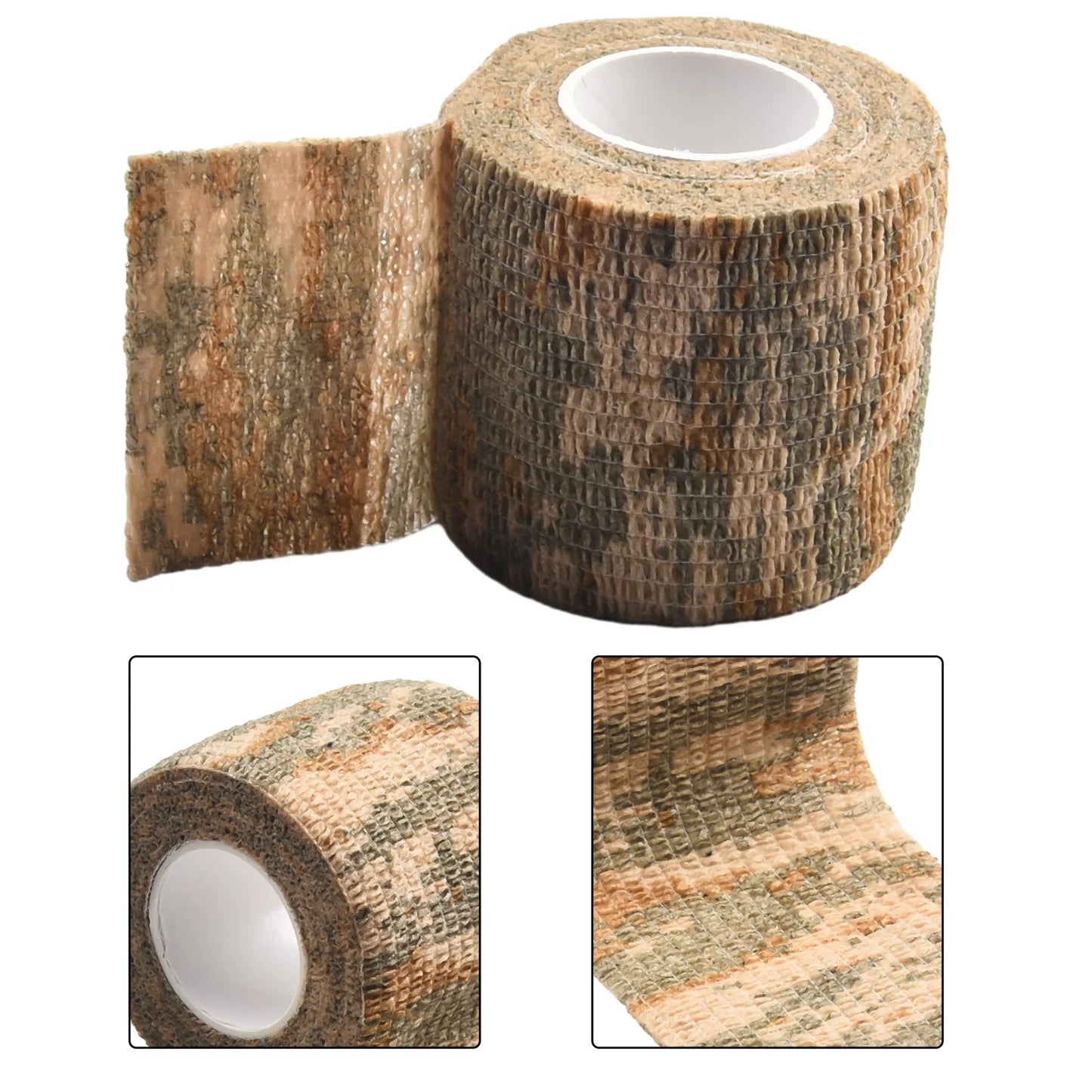 Hand Tool Camo Form Reusable Self Cling Camo Hunting Rifle Provide Insulation Fabric Tape Wrap Polyester Camouflage Equipment