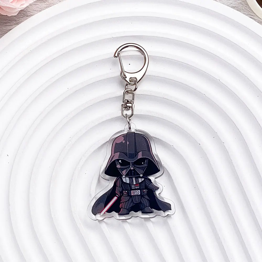 Star Wars Acrylic Keychain Luke/Anakin/Yoda Jedi Charm with Lightsaber Design, Sci-Fi Movie Collectible Keyring Gift For Friends