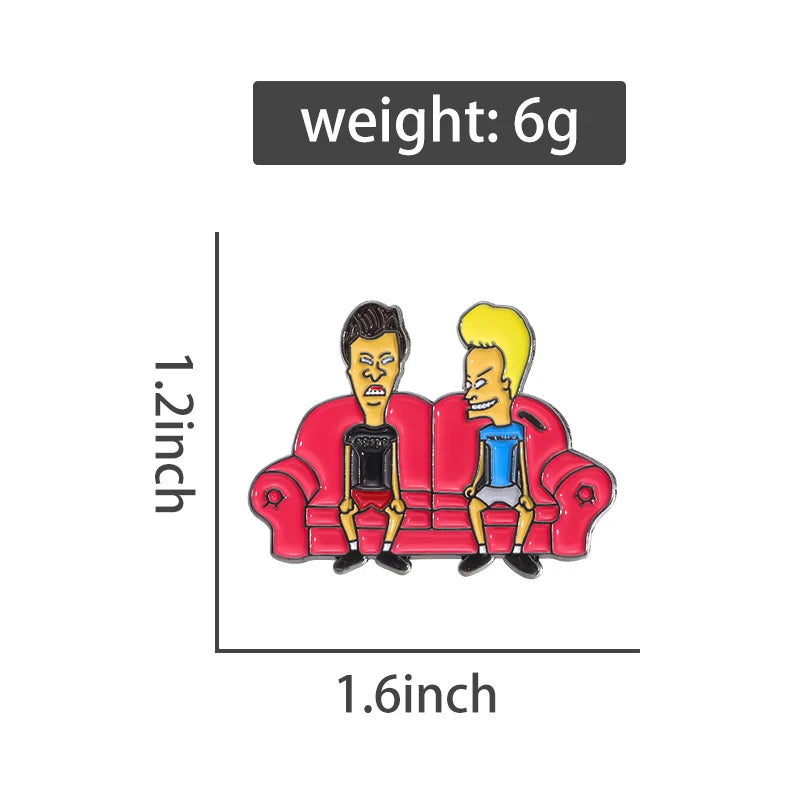 Cartoon Movie Lapel Pin Funny Comedy Animation Badge Enamel Pins For Hats Clothes Backpacks Decoration Accessory Jewelry Gifts