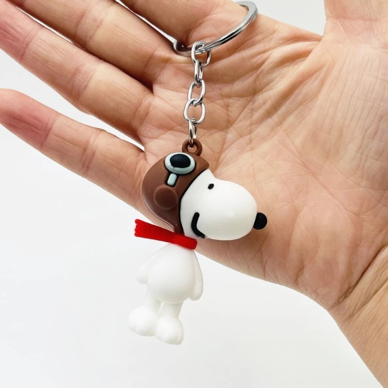 Snoopy Keychain PVC Key Ring Charlie Doll Pendant Cute Bag Ornament Men Woman Car Keys Cartoon Pendant Accessories Fashion Gift
