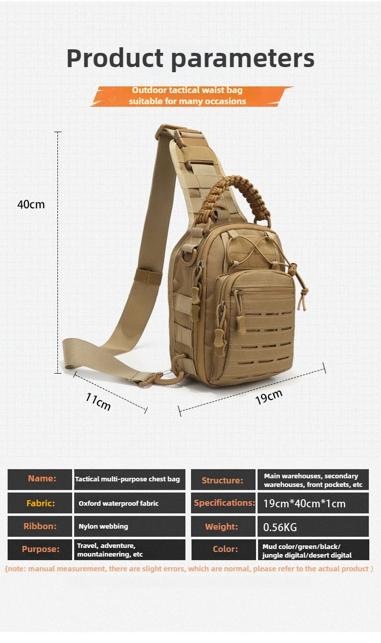 Tactical Chest Rig Pack for Men, Running Chest Bag with Front Loop Recon Chest Rigs for Hunting Outdoor EDC