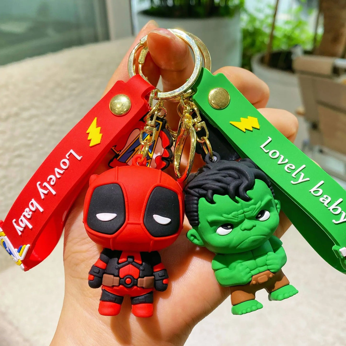 Q Version of The Marvel Series Keychain Cartoon Creative Spider-Man Doll Key Ring Schoolbag Car Key Chain Pendant Student Gifts