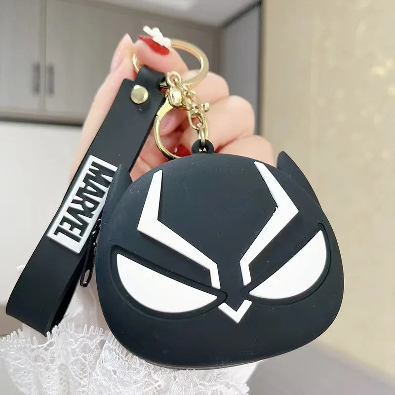 New Marvel Avengers superhero cartoon keychain silicone anime plastic bag couple storage bag children's toy coin purse gift