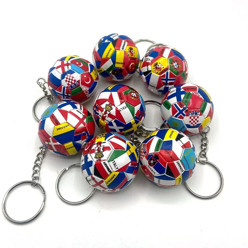 3D Sports Football Keychains Plastic Souvenirs PVC Keyring Men Soccer Fans Keychain Pendant Bag Hanging Decoration Fans Gift
