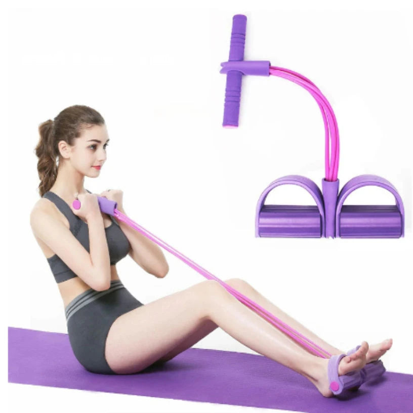 Fitness Gum 4 Tube Resistance Bands Latex Pedal Exerciser Sit-up Pull Rope Expander Elastic Bands Yoga equipment Pilates Workout