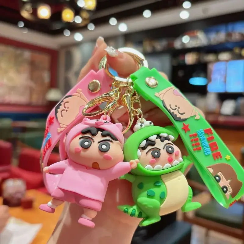 Cartoon Crayon Shinchan PVC Keychain Cute Transformation Doll Bag Pendant Gift Keychain Collectible Toys Backpack Decoration