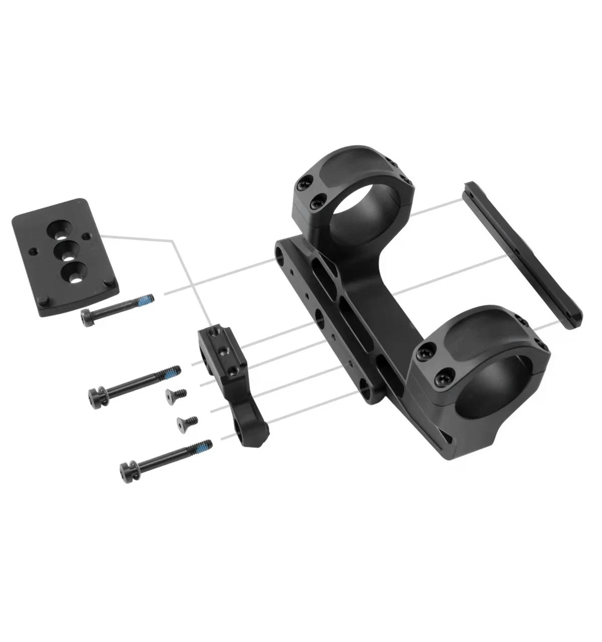 Tactical Fast  LPVO Scope Mount 30mm Tube With Offset Mount Plate For Red Dot Sight ,FDE And Black Color