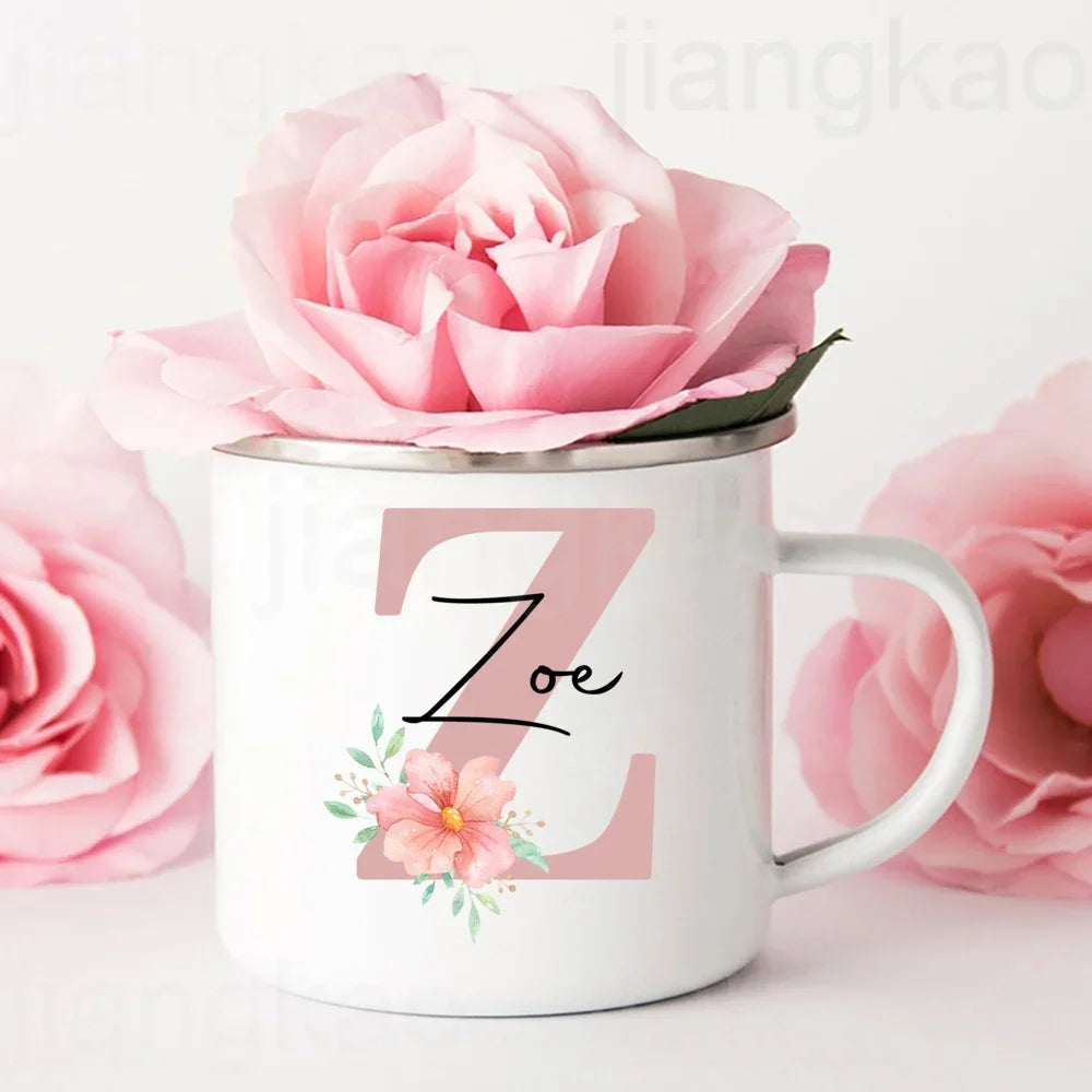 Personalized Mug Initial with Name Cup Custom Coffee Hot Chocolate Mugs Bridesmaid gift wedding birthday christmas Gifts for Her