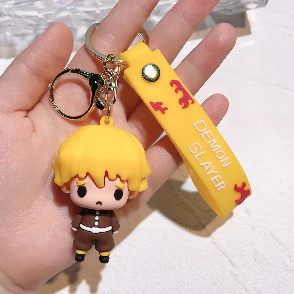 Anime Demon Slayer Pendant Keychain Cute Kamado Tanjirou Rengoku Kyoujurou Keychain Cosplay Keyring Souvenir Gift