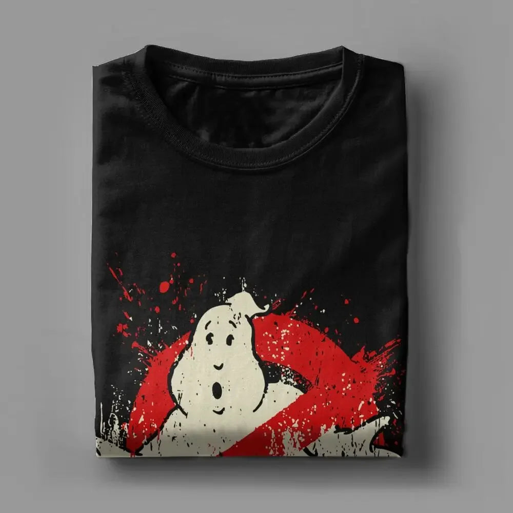 Classic Ghostbuster Movie Print T-Shirts Men Clothes 100% Cotton Summer Short Sleeve Loose Women Tees Harajuku Oversize T Shirt