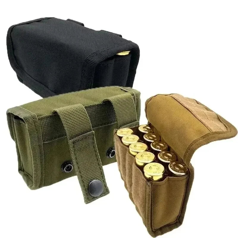 Cartridge Bag Tactical 10 Round ShotgunShotshell Reload Holder Molle PouchAmmo 12 Gauge/20G Round Cartridge Holder Gun Parts